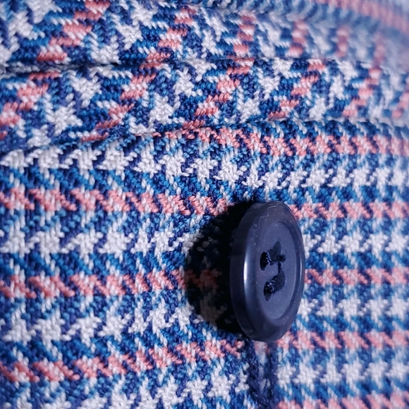 Pendleton Plaid Houndstooth Blue Wool Pants - Picture 14 of 16